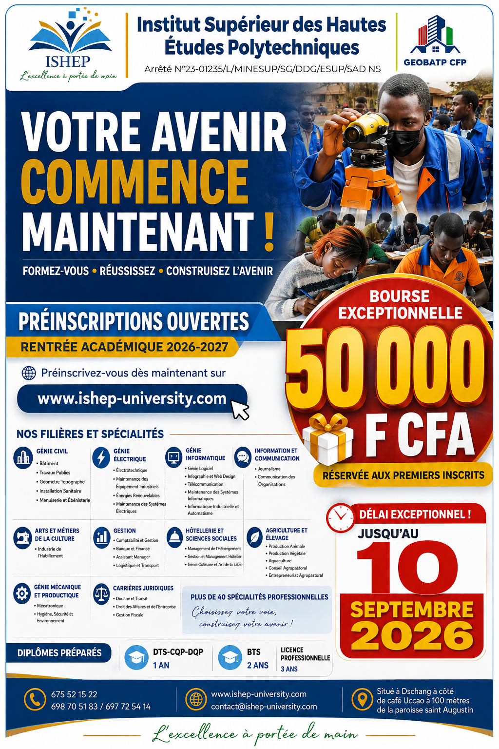 VOTRE AVENIR COMMENCE MAINTENANT !